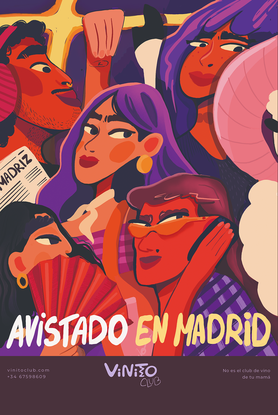 Vinito Club illustrated poster
